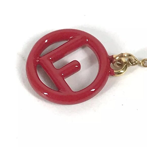 FENDI Accessories F is Chain Long Pierce Metal Gold/Red - Picture 6 of 9
